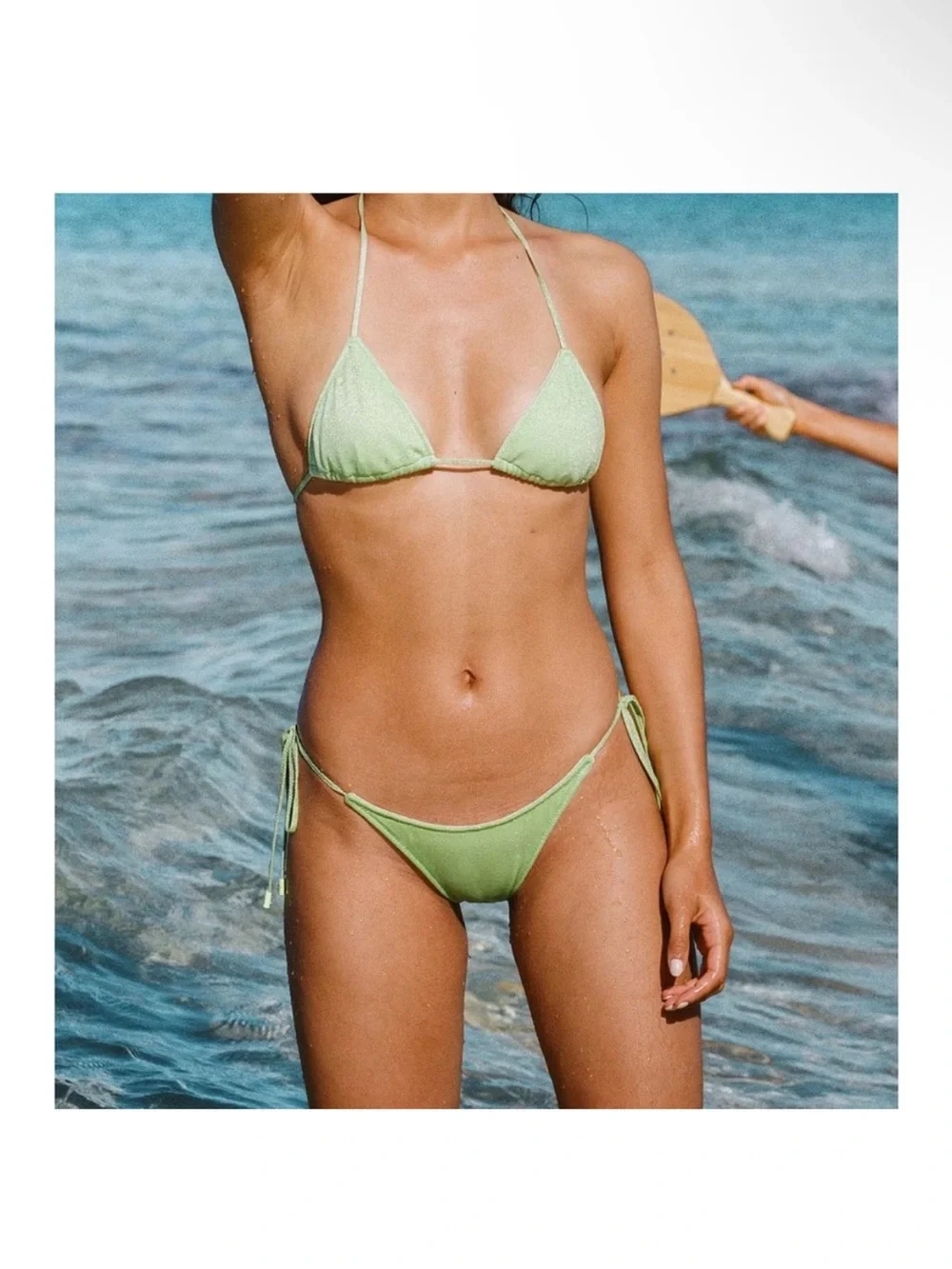 Triangl SET Swimwear Bright Neon Textured Bikini Sz M/L